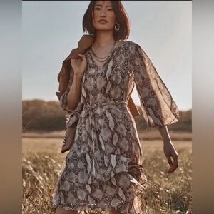 White House Black Market Snake Print Midi Dress